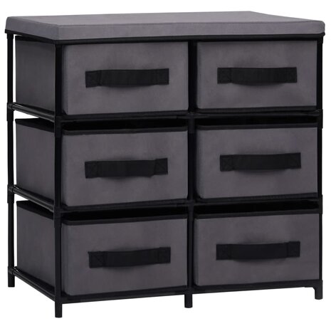 Opbergkast met 6 lades 55x29x55 cm staal grijs 1