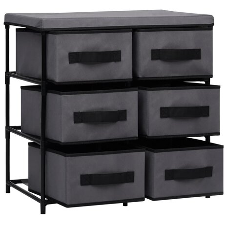 Opbergkast met 6 lades 55x29x55 cm staal grijs 4