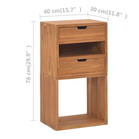 Opbergkast 40x30x76 cm massief teakhout 9