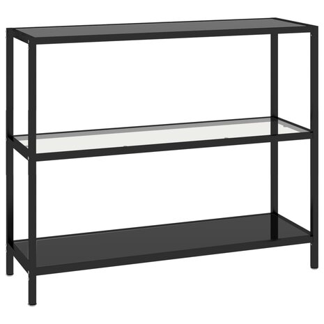 Schap 100x36x90 cm gehard glas transparant en zwart 2