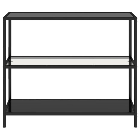 Schap 100x36x90 cm gehard glas transparant en zwart 3