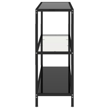 Schap 100x36x90 cm gehard glas transparant en zwart 4