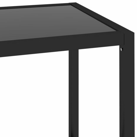 Schap 100x36x90 cm gehard glas transparant en zwart 5