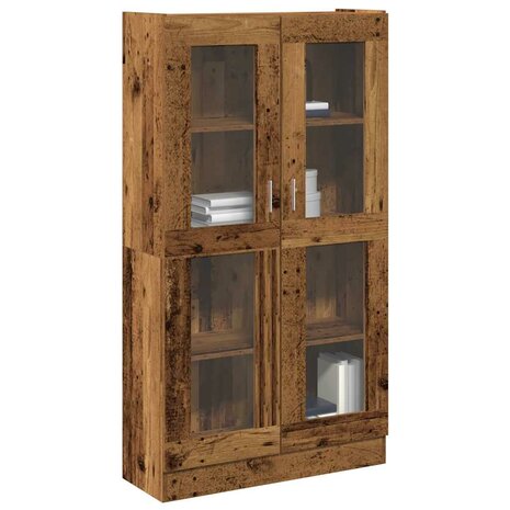 Hoge kast 82,5x30,5x150 cm bewerkt hout oud houtkleurig 1