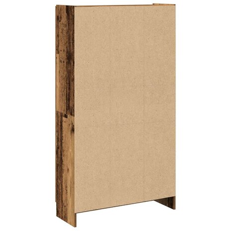 Hoge kast 82,5x30,5x150 cm bewerkt hout oud houtkleurig 6