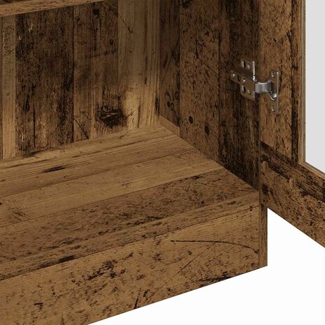 Hoge kast 82,5x30,5x150 cm bewerkt hout oud houtkleurig 8