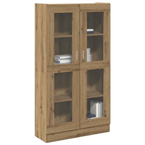 Hoge kast 82,5x30,5x150 cm bewerkt hout artisanaal eikenkleur 1