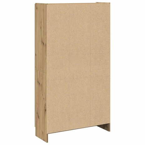 Hoge kast 82,5x30,5x150 cm bewerkt hout artisanaal eikenkleur 6