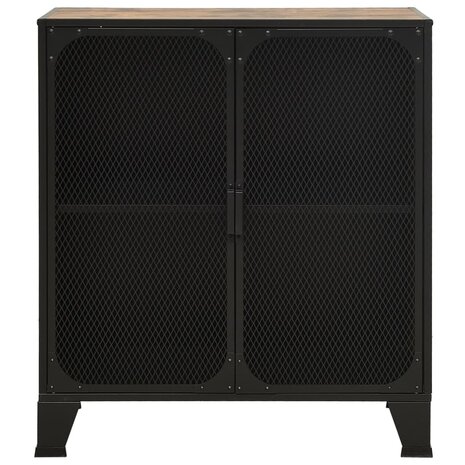 Opbergkast 72x36x82 cm metaal en MDF rustiek bruin 3