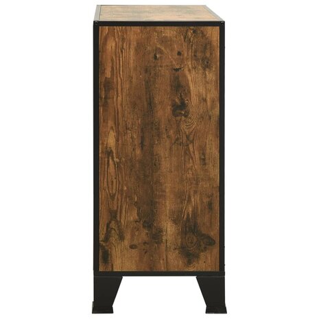 Opbergkast 72x36x82 cm metaal en MDF rustiek bruin 4