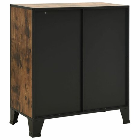 Opbergkast 72x36x82 cm metaal en MDF rustiek bruin 5