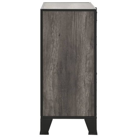 Opbergkast 72x36x82 cm metaal en MDF grijs 4