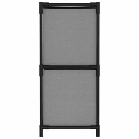 Opbergkast met 4 stoffen manden 63x30x71 cm staal grijs 4