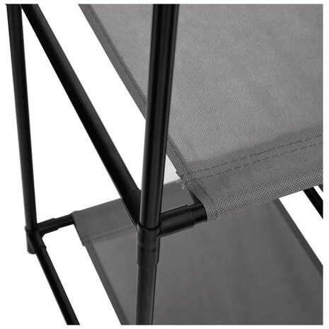 Opbergkast met 4 stoffen manden 63x30x71 cm staal grijs 6