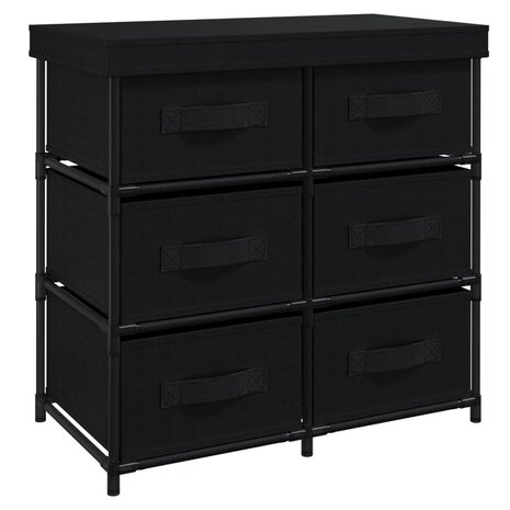 Opbergkast met 6 lades 55x29x55 cm staal zwart 2