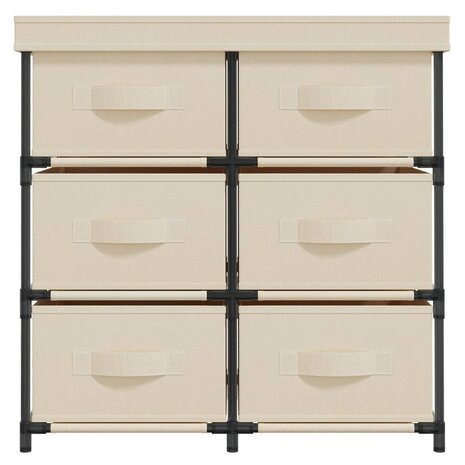 Opbergkast met 6 lades 55x29x55 cm staal crèmekleurig 3