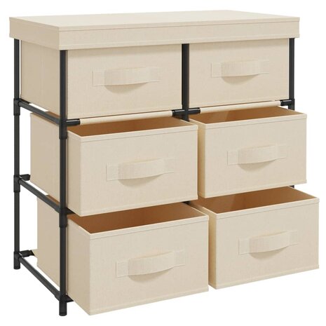 Opbergkast met 6 lades 55x29x55 cm staal crèmekleurig 5