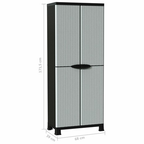 Opbergkast 68x39x171,5 cm rattan ontwerp 9