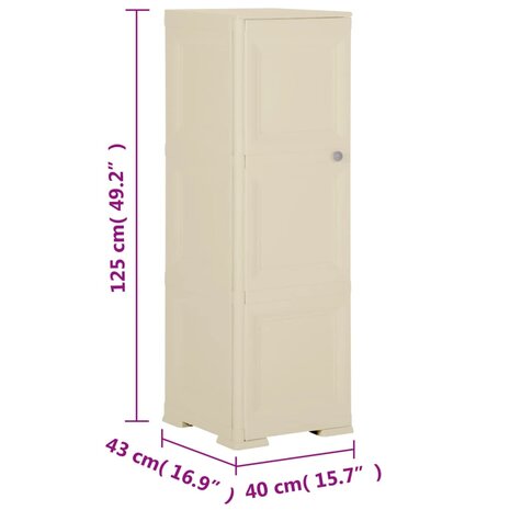 Opbergkast hout-look 40x43x125 cm kunststof angorawit 8