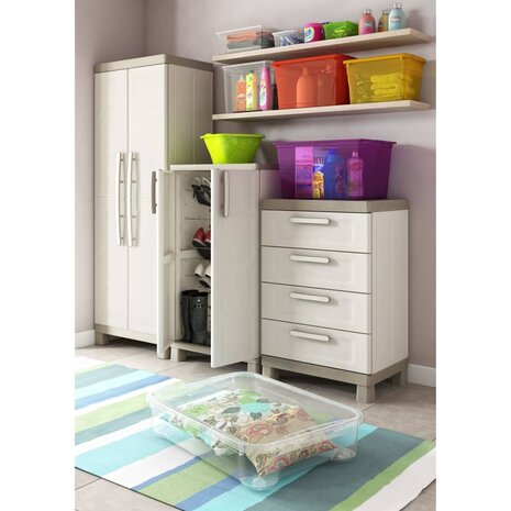 Keter Opbergkast laag Excellence 97 cm beige en taupe  6