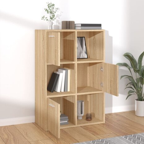 Opbergkast 60x29,5x90 cm bewerkt hout sonoma eikenkleurig 3