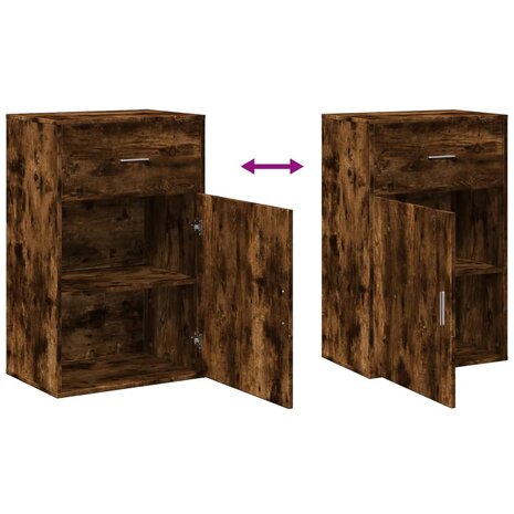 Opbergkast 56,5x39x90 cm bewerkt hout gerookt eikenkleurig 8