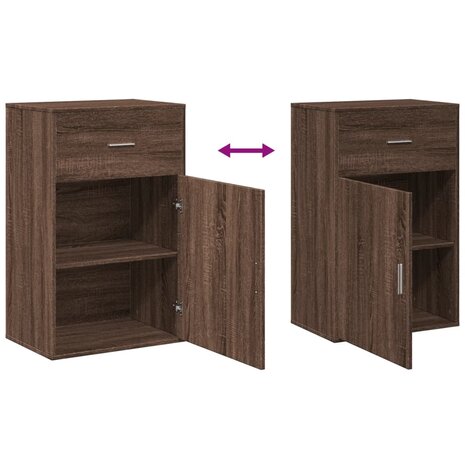 Opbergkast 56,5x39x90 cm bewerkt hout bruin eikenkleurig 8