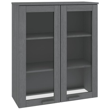 Opzetkast HAMAR 85x35x100 cm massief grenenhout donkergrijs 2