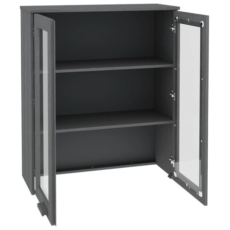 Opzetkast HAMAR 85x35x100 cm massief grenenhout donkergrijs 4