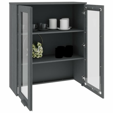 Opzetkast HAMAR 85x35x100 cm massief grenenhout donkergrijs 7