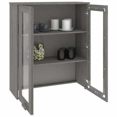 Opzetkast HAMAR 85x35x100 cm massief grenenhout lichtgrijs 7