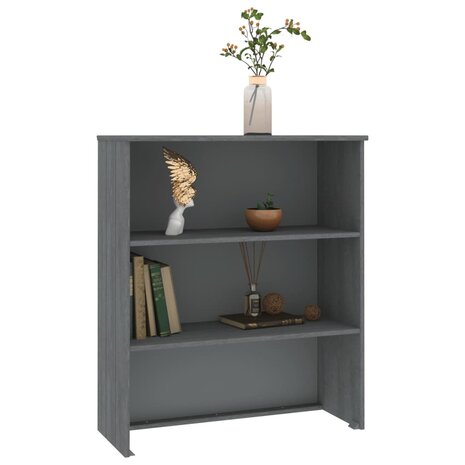 Opzetkast HAMAR 85x35x100 cm massief grenenhout donkergrijs 5