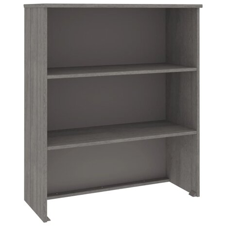 Opzetkast HAMAR 85x35x100 cm massief grenenhout lichtgrijs 2