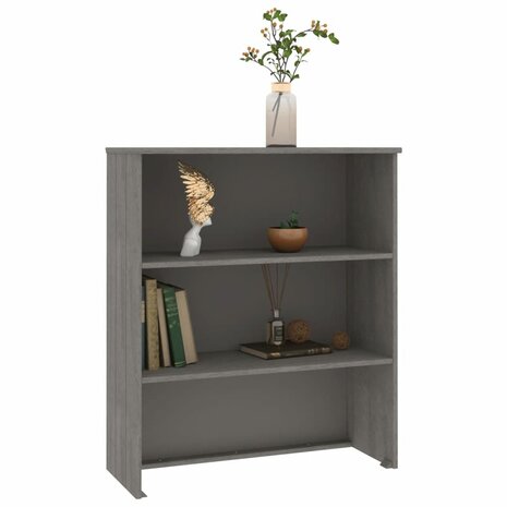 Opzetkast HAMAR 85x35x100 cm massief grenenhout lichtgrijs 5