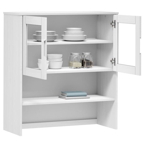 Opzetkast MOLDE 90x35x100 cm massief grenenhout wit 3