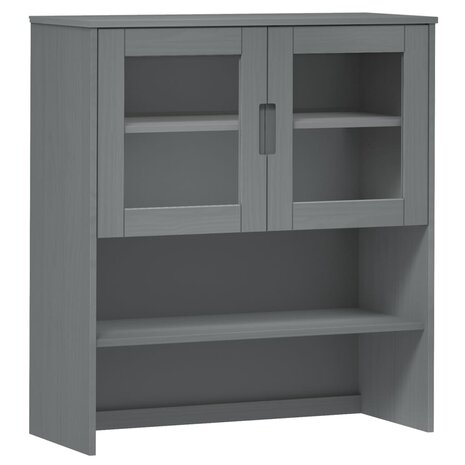 Opzetkast MOLDE 90x35x100 cm massief grenenhout grijs 2