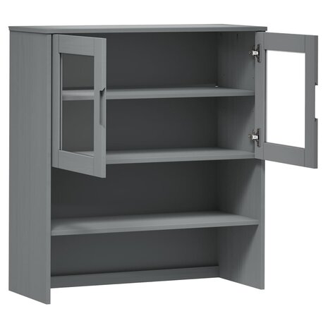 Opzetkast MOLDE 90x35x100 cm massief grenenhout grijs 5