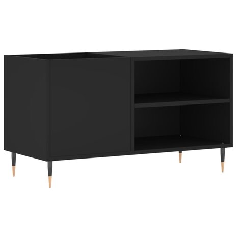 Platenkast 85x38x48 cm bewerkt hout zwart 2