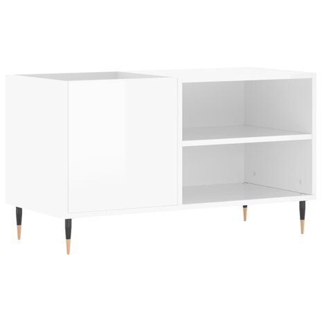 Platenkast 85x38x48 cm bewerkt hout hoogglans wit 2