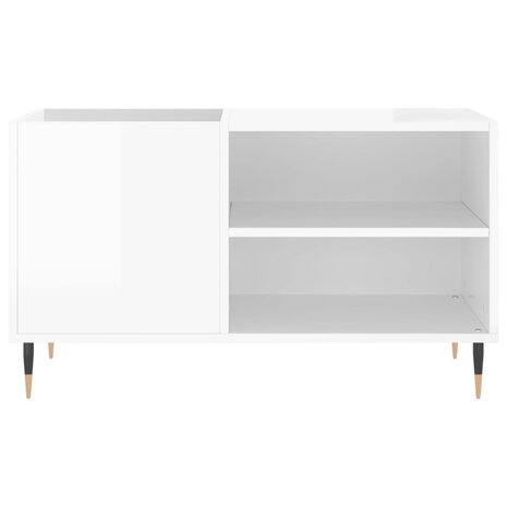Platenkast 85x38x48 cm bewerkt hout hoogglans wit 4