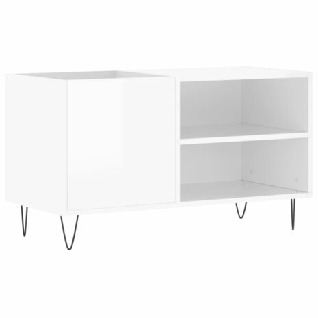 Platenkast 85x38x48 cm bewerkt hout hoogglans wit 2
