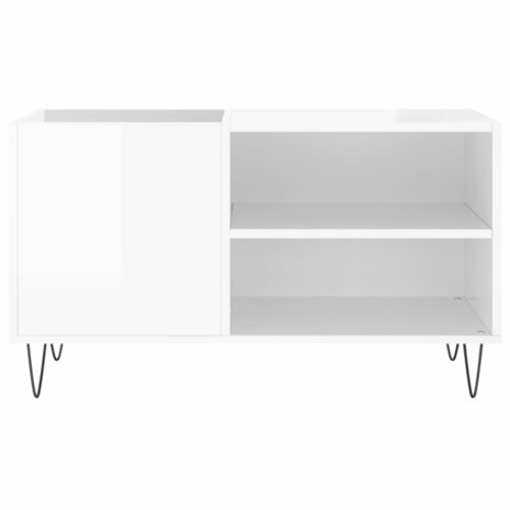 Platenkast 85x38x48 cm bewerkt hout hoogglans wit 4