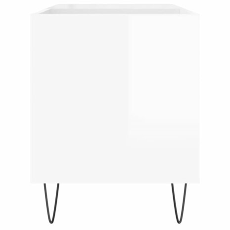 Platenkast 85x38x48 cm bewerkt hout hoogglans wit 5