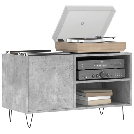 Platenkast 85x38x48 cm bewerkt hout betongrijs 3
