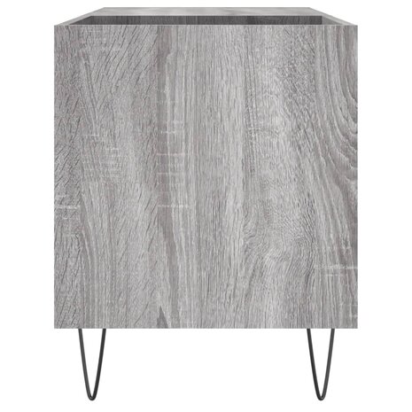 Platenkast 85x38x48 cm bewerkt hout grijs sonoma eikenkleurig 5