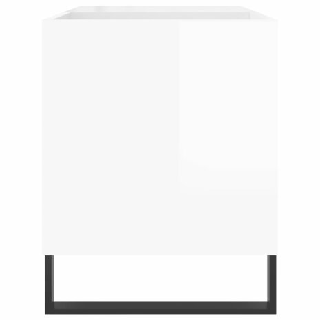 Platenkast 85x38x48 cm bewerkt hout hoogglans wit 5