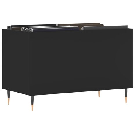 Platenkast 74,5x38x48 cm bewerkt hout zwart 3