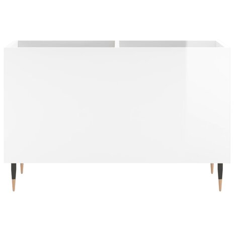 Platenkast 74,5x38x48 cm bewerkt hout hoogglans wit 4