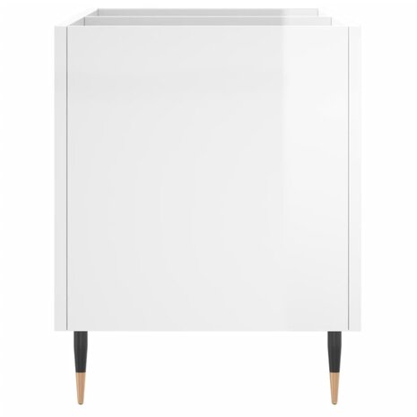 Platenkast 74,5x38x48 cm bewerkt hout hoogglans wit 5