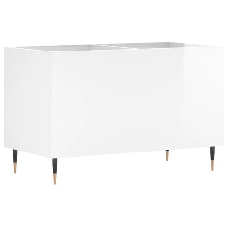 Platenkast 74,5x38x48 cm bewerkt hout hoogglans wit 6